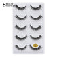 3D Faux Mink Lashes X05 Fluffy Wispy False Eyelashes 5Pairs Reusable Soft Volume Eyelashes Natural Look for Daily & Party Makeup