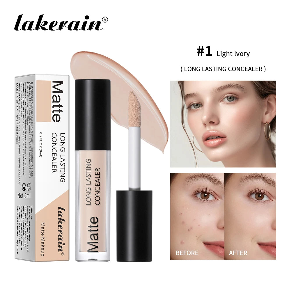 Lakerain Hydrating Radiant Concealer Liquid Foundation Texture High Coverage Long-Lasting Oil Control Hydrating Skin Concealer