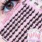 80 Clusters of Brown Natural Fox-Style Cat Eye False Eyelashes Makeup Tools, Natural Segmented Eyelash Bundles Makeup Tools