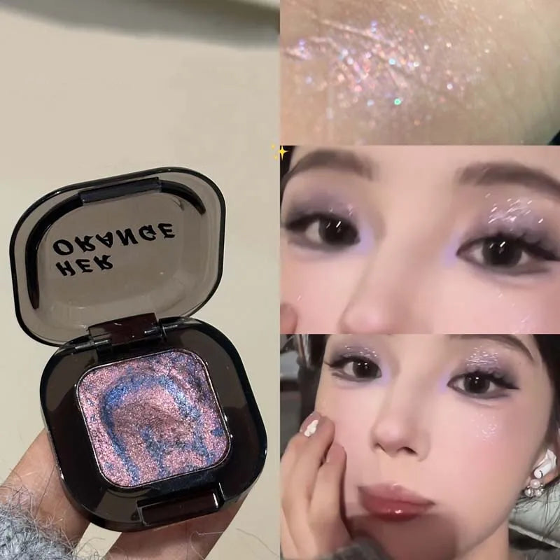 Pearlescent Glitter Eyeshadow Palette Mashed Potato Texture Shiny Highlight Lying Silkworm Single Streaky Pork Eyeshadow Make Up