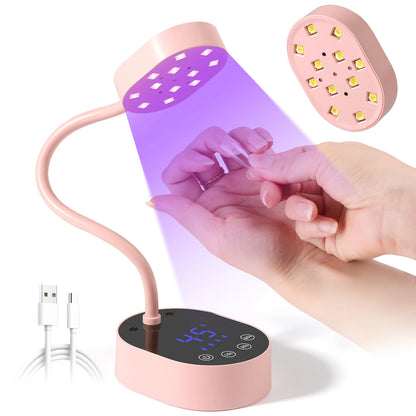UV Nail Lamp Gooseneck Mini UV Light Gel Nails Portable 36W Rechargeable LED Auto Sensor Nail Dryer for Salon Home DIY Use