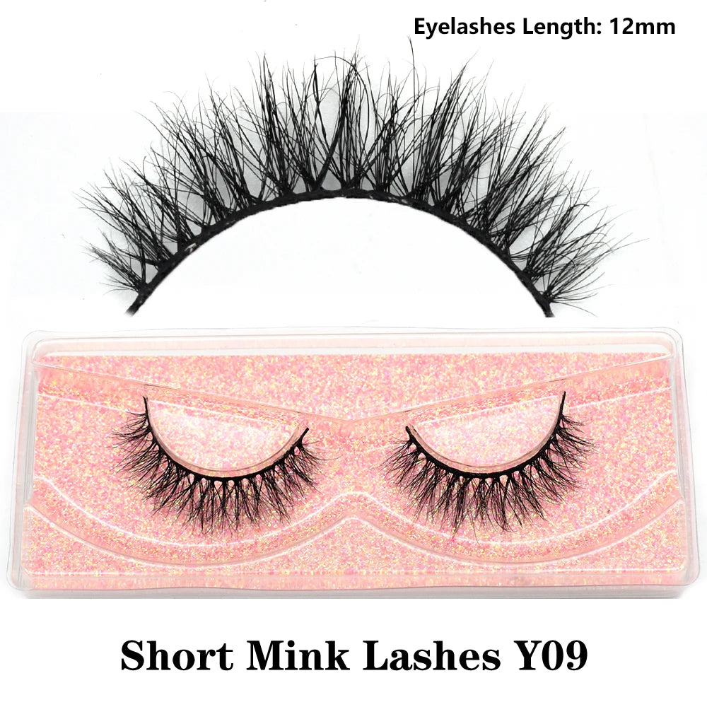 Half Eye Lashes Natural 3D Mink Short False Eyelashes Fluffy Wispy Cross Strip Fake Lashes Soft Half Eyelashes Extension Makeup