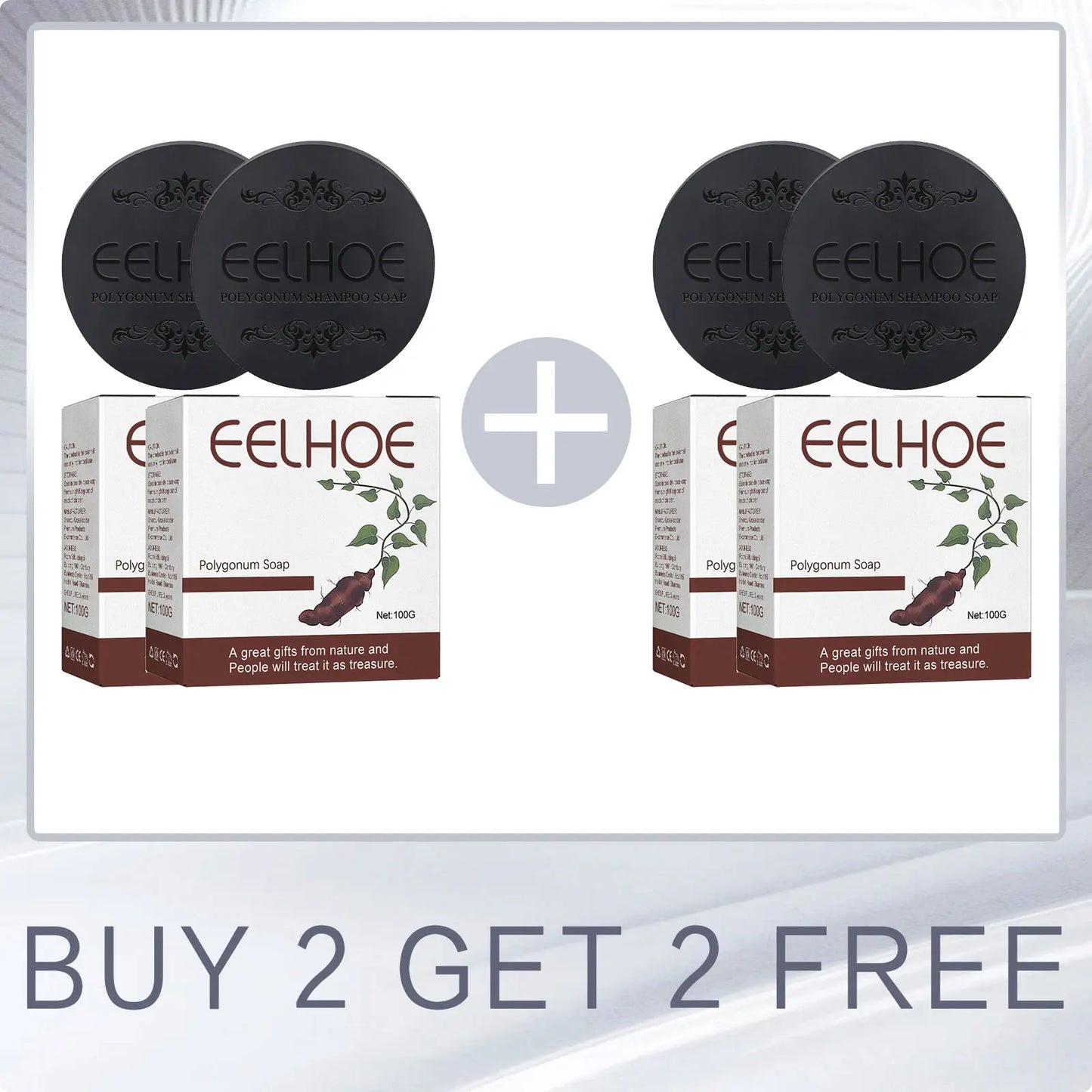 EELHOE Polygonum Multiflorum Shampoo Soaps Deep Cleaning Hair Moisturizing Care Cover Gray Hair Dye Ginseng Extract Shampoo Soap