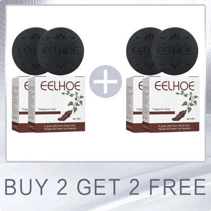 EELHOE Polygonum Multiflorum Shampoo Soaps Deep Cleaning Hair Moisturizing Care Cover Gray Hair Dye Ginseng Extract Shampoo Soap