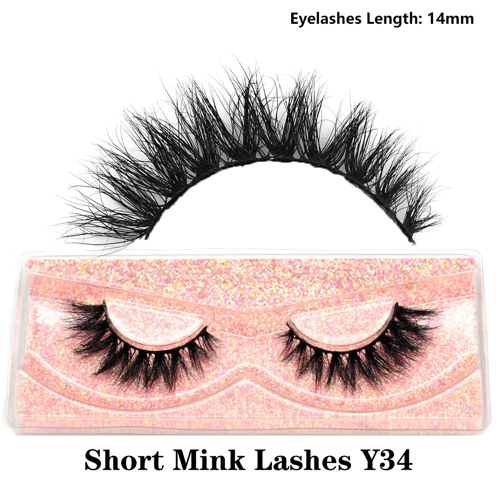 Half Eye Lashes Natural 3D Mink Short False Eyelashes Fluffy Wispy Cross Strip Fake Lashes Soft Half Eyelashes Extension Makeup