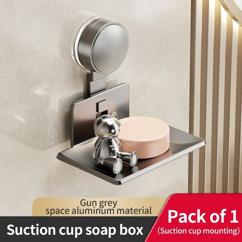 No Need To Drill Suction Cup Bathroom Drain Soap Storage Holder Soap Dish Storage Rack Bathroom Accessories