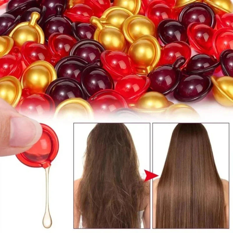 Hair Vitamin Capsule Keratin Oil Fast Restore Soft Smooth Shiny Hair Care Nourish Repair Hair Damaged Splitting Treatment Produc