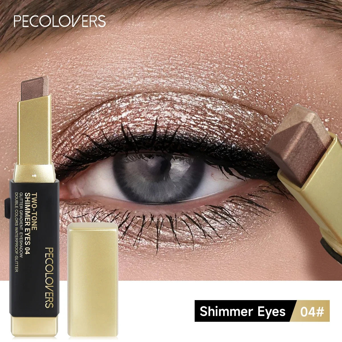 Double Color Eyeshadow Stick Highlight Shadow Stick Eye Makeup Waterproof Lasting Shimmer Metallic Eyeshadow Makeup