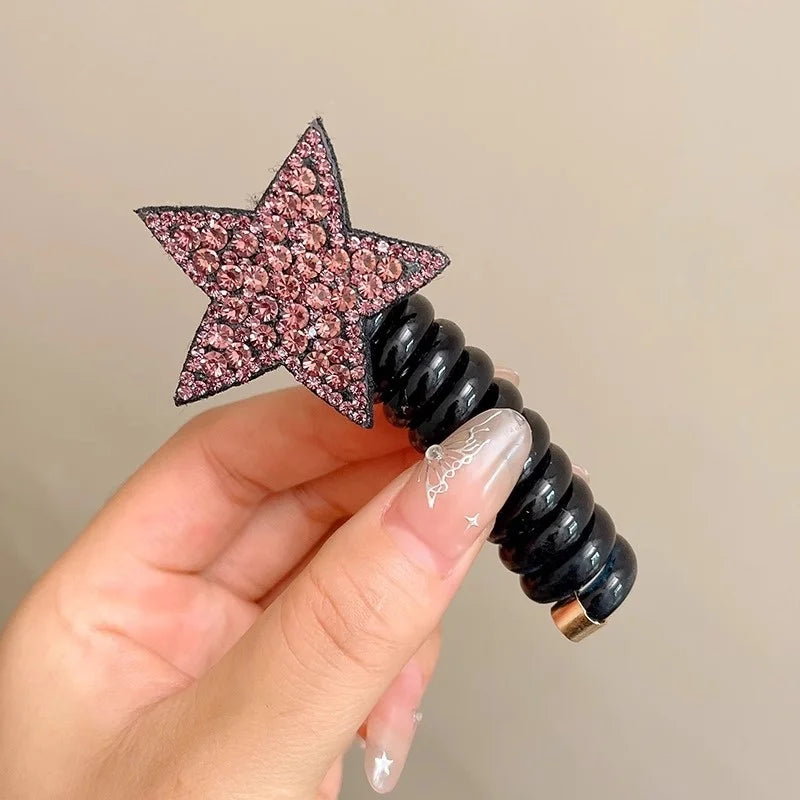 Braided Telephone Wire Hair Bands Spiral Hair Ties Elastic Hair Scrunchies Ponytail Fixed Hair Rope Accessory for Women Girl