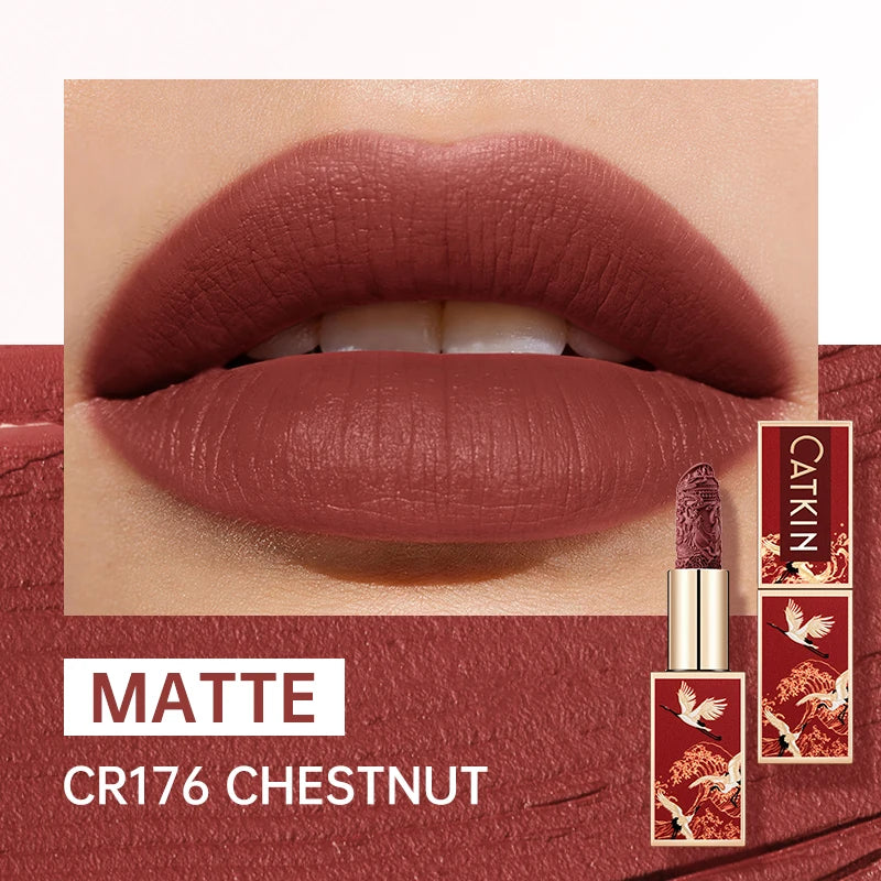 CATKIN Makeup Velvet Matte Lipstick, Hydrating Satin Long Lasting lipstick with Smooth and Creamy Texture