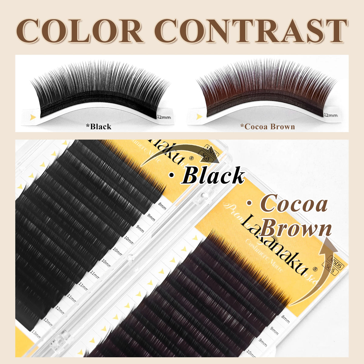 LAKANAKU UB UC UJ Curl Camellia Lashes with Adhesive Eyelash Extensions Russian Volume Fans Fluffy Lashes Premade Fan Lashes