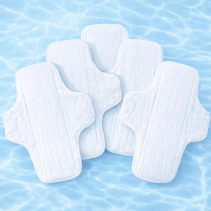 BIAI 5 Pieces Reusable Washable Cotton Pads Soft Skin Friendly Cloth Pads Reusable Reusable Pads for Women Cotton Sanitary Pad
