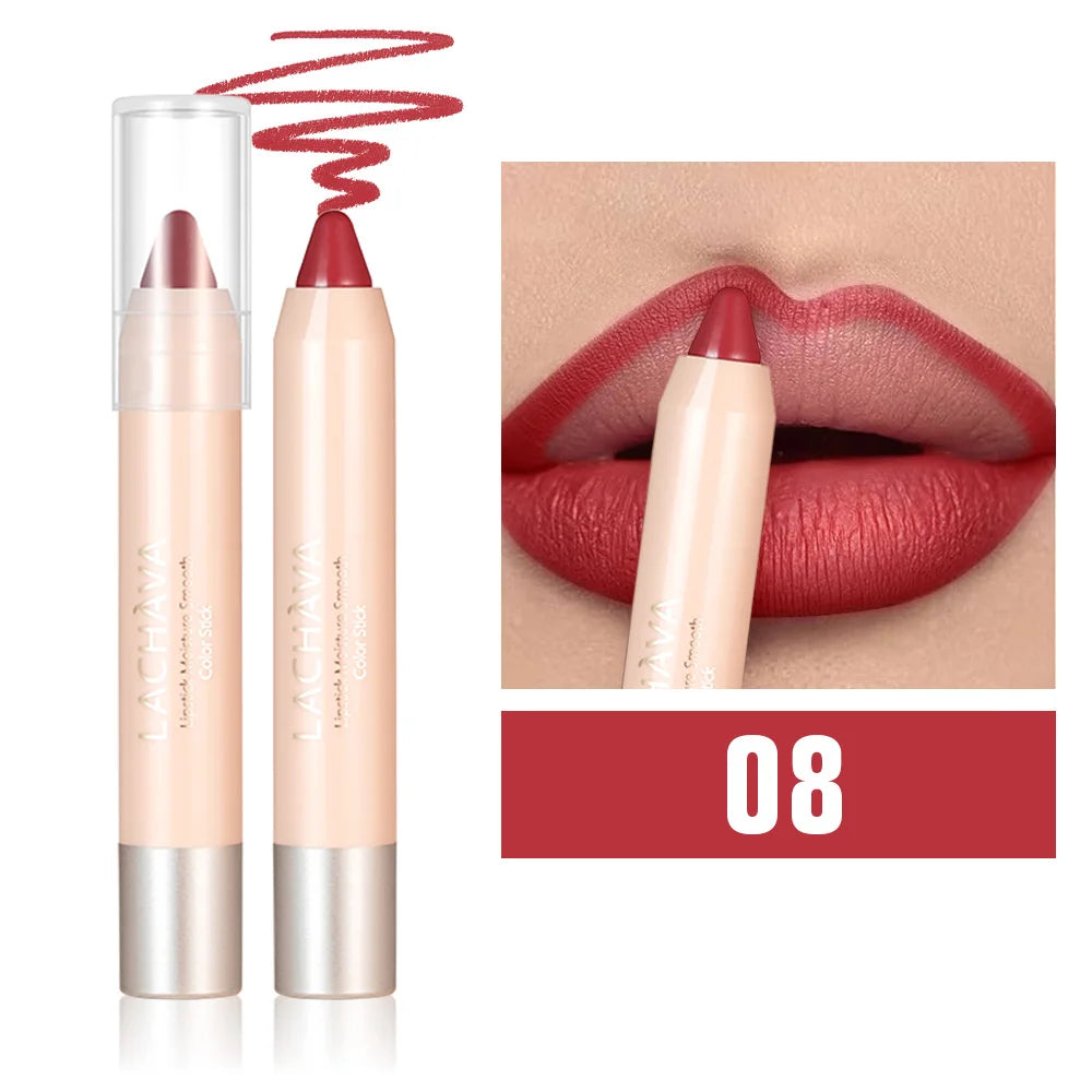Lipstick & Lip Liner Pencil 2-in-1, Ultra Matte Lip Makeup, Smooth Glide, Buildable Color, Travel Friendly Lip Crayon
