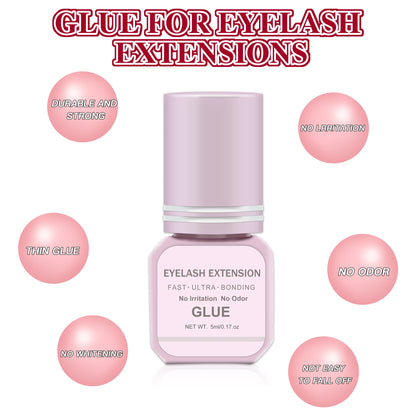 Professional DIY Waterproof Eyelash Extension Glue Quick Drying Strong Hold Long Lasting 14 Days for Home Use Low Smell eyelasah