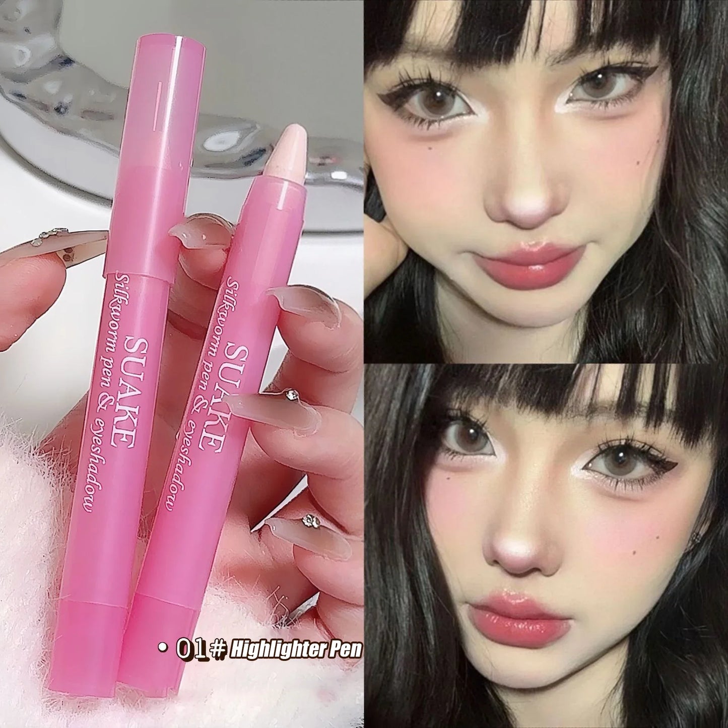 Matte Lying Silkworm Pen Highlighter Contouring Stick Face Outline Shadow Bronzer Concealer Cream 3D Brightening Korea Cosmetic