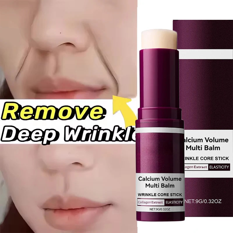 Collagen Wrinkle Removal Multi Bounce Balm Stick Instant Anti-Aging Firming Lift Brighten Facial Dull Skin Moisturizer Cosmetics