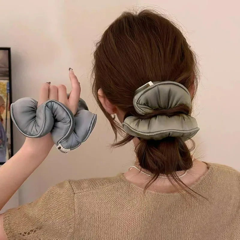 Sleep Scrunchies for Women Silk Satin Large Sponge Hair Band Elastic Ponytail Holder No Crease Soft Hair Accessories Hair Ties