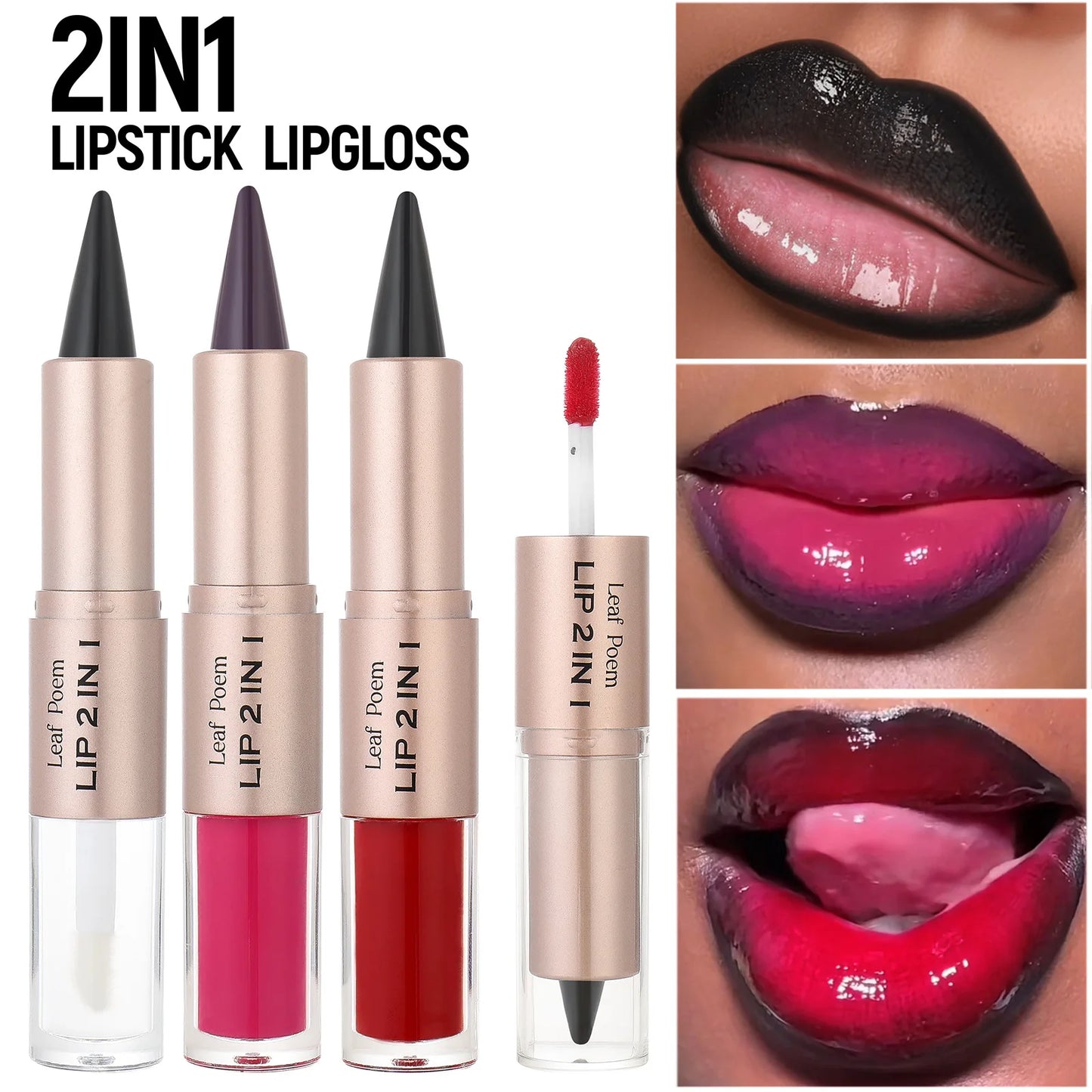 Brown Matte Lip Liner Lipstick Pencil Outlines Lip Contours 2-in-1 Mirror Glass Nude Brown Lip Gloss Makeup Waterproof Non Stick