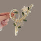 Faux Pearl Decor Flower Design Hair Claw Boho