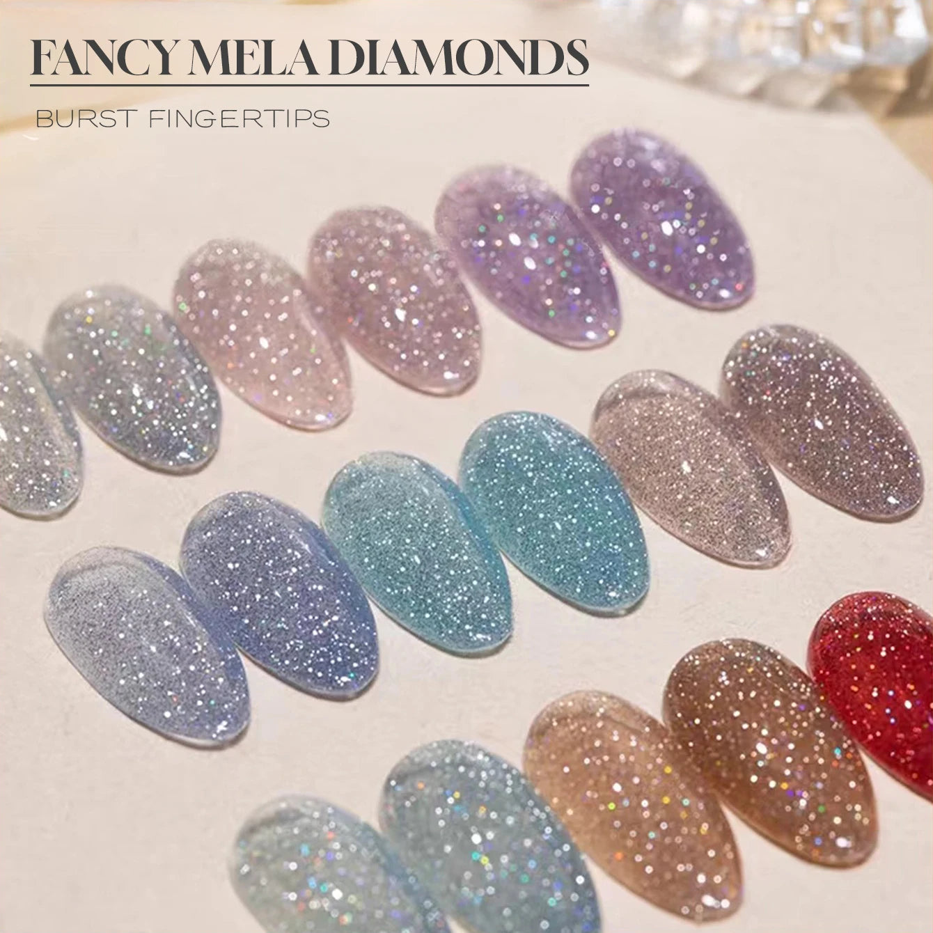 MIANEL 12ML Fall Winter Holographic Diamond Gel Nail Polish Ultra Glittery High-Density Sparkle Finish New Launch 2025