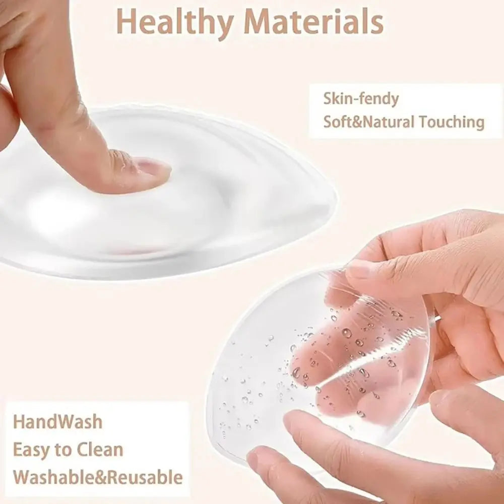 1pair Skin-Friendly Breast Lift Silicone Bra Inserts Reusable Cute Nipple Cover Thickened Inserts Breast Pads Swimwear
