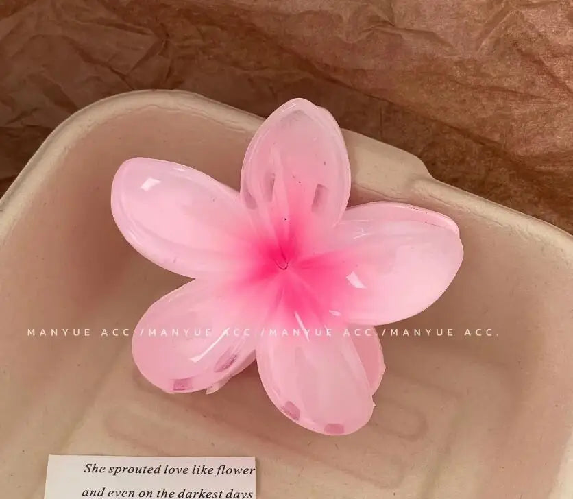 New Fashion Sparkling Flower Claw Clip for Women Transparent Sweet Ponytail Shark Clip Versatile Girl Hair Accessories