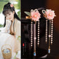 2pcs Chinese Hanfu Hair Clips Hairpins Flower Girls Pink Barretes Crystal Tassel Children Hair Accessories Jewelry Headwear