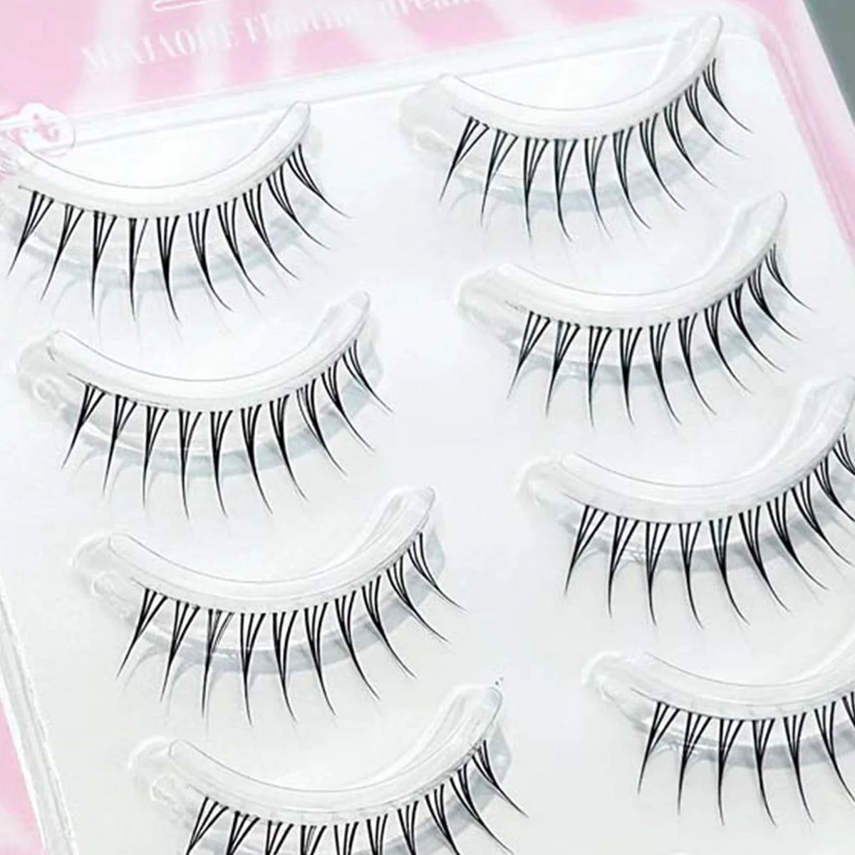 Korean Style False Eyelashes strips Clear Lightweight Natural Look Individual cluster Lashes for Women K-Pop Makeup