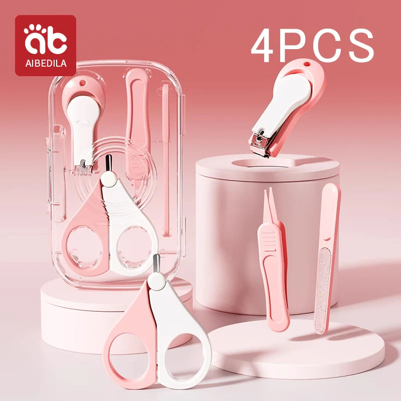 Newborn Baby Nail Scissor Baby Nail Care Tool Kid Safe Portable Nail Clipper Trimmer Tweezer with Box Children Manicure Kit