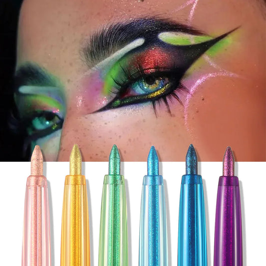 Shiny Chameleon Metallic Blue Eyeliner Gel Pen Eyeshadow Multicolor Eye Liner Pearlescent Polarized Glitter Eyes Pigment Makeup