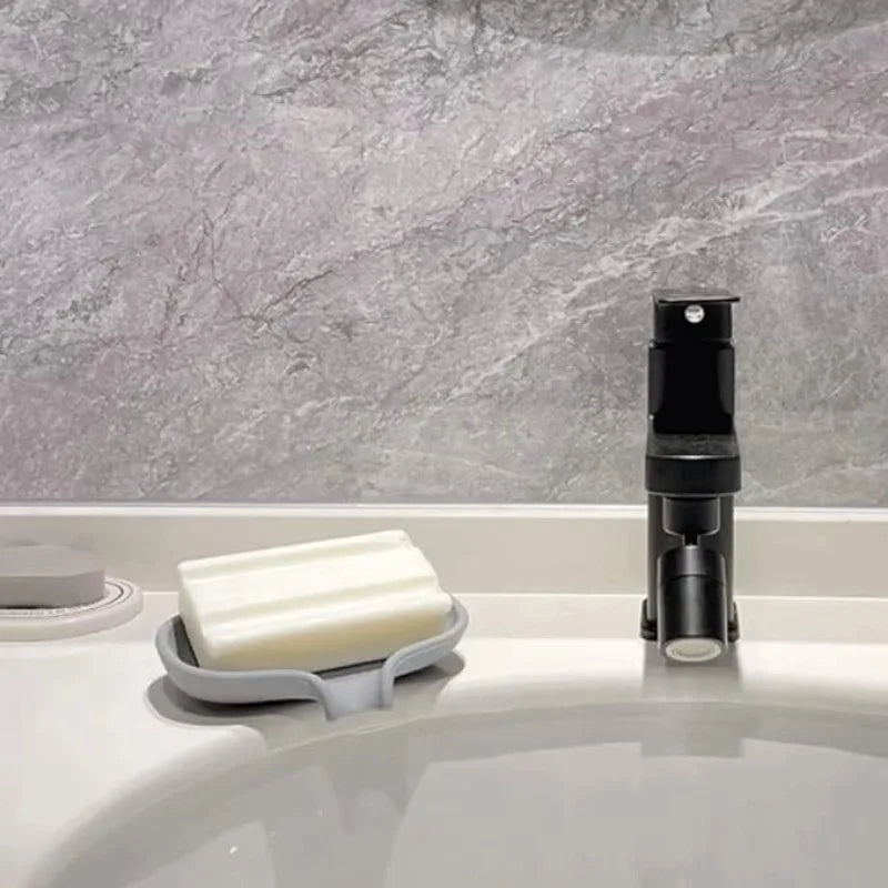 Minimalist Rectangular Soap Dish with Drainage Holes Modern Bathroom Holder Durable Plastic Soap Saver for Sink Shower Tray