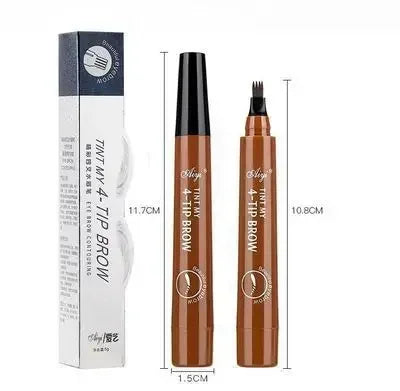 2 Pack 4 Point Eyebrow Pen 4 Prong Tip Eyebrow Pen 4 Fork Eyebrow Pencil Waterproof Liquid Eyebrow Pencil Long Lasting Like Real