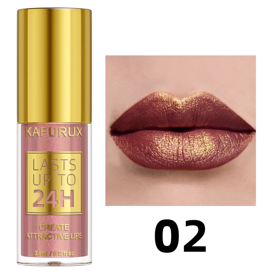 14 Colors Metallic Glitter Velvet Lip Glaze High Pigment Matte Shimmer Lip Tint Diamond Lips Korean Makeup Gifts Liquid Lipstick