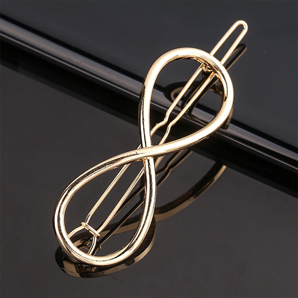 Triangle Moon Hairpin Fashion Women Metal Frog Clip Word Clip Elegant Star Round Barrette Alloy for Ladies Hair Accessories
