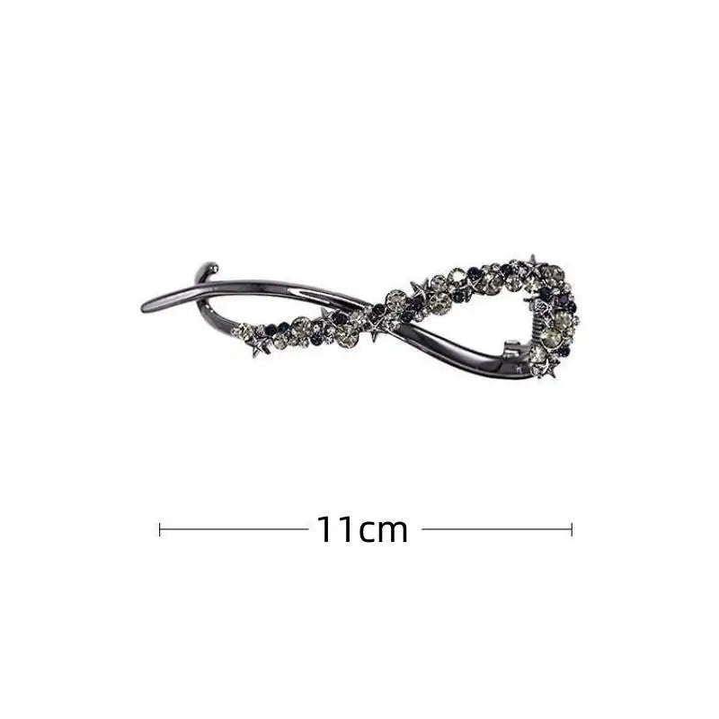 1PC Fashion Hairpins Frog Buckle Ponytail Hair Clips Metal Rhinestone Banana Clip Irregular Hair Clip Headdress Hair Accessories