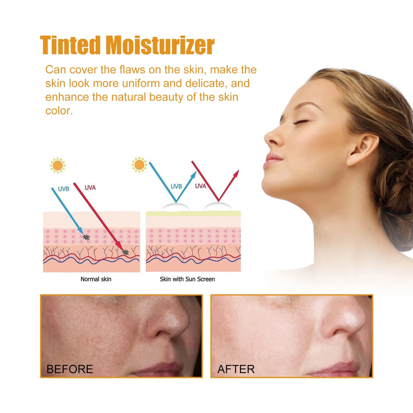 Hoygi Sunscreen whitening face sunscreen isolation makeup base moisturizing refreshing UV sunscreen Skin Whitening Cream