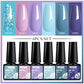MTSSII 6PCS/Set Sparkly Red Roes Red Gel Nail Polish Shinning Nail Art LED UV Gel Varnish Nail Supplies Manicure Kit for Nails