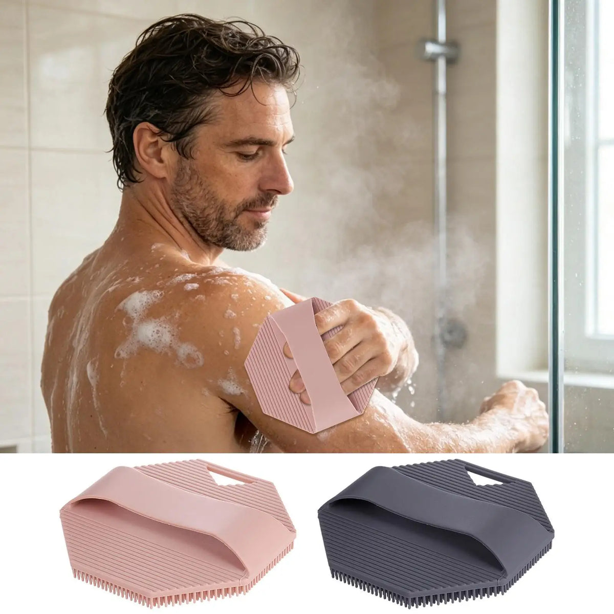 1PC Silicone Body Scrubber Bath Shower Bath Brush for Body Massager Bast Exfoliating Silicone Bathing Scrubber Body Brush ﻿