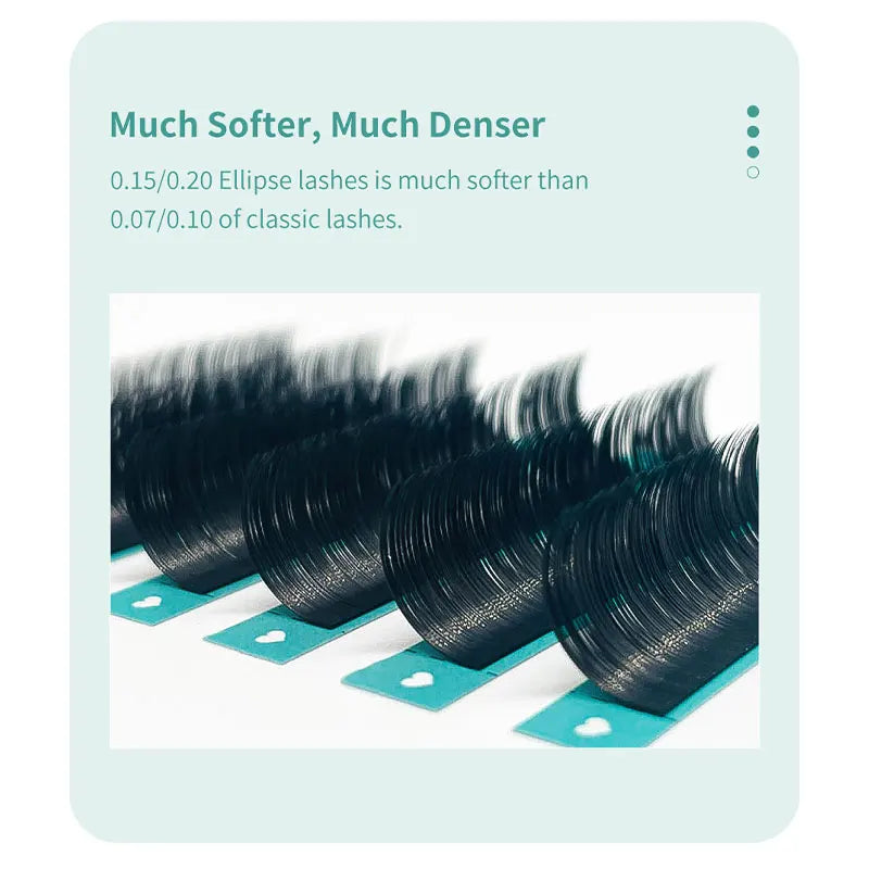 DIYDAY Flat Individual Lash Extension 0.15 0.20 Split Tips Super Softer Eyelash Ellipse Flat Classic False Eyelashes Supplies