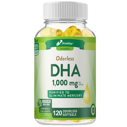 Bcuelov High Potency DHA - Supports Brain Health and Cognitive Function, Improves Concentration and Intellectual Thinking