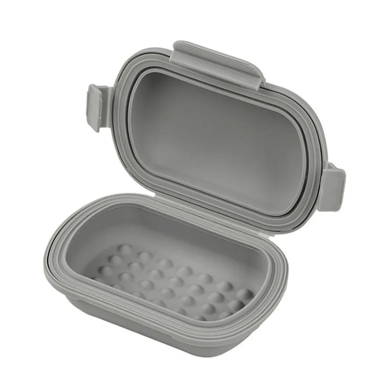 Travel Portable Flip Top Soap Dish with Lid-Leak Proof Bar Soap Container Flip Top or Fold Flat for Travel Hotel