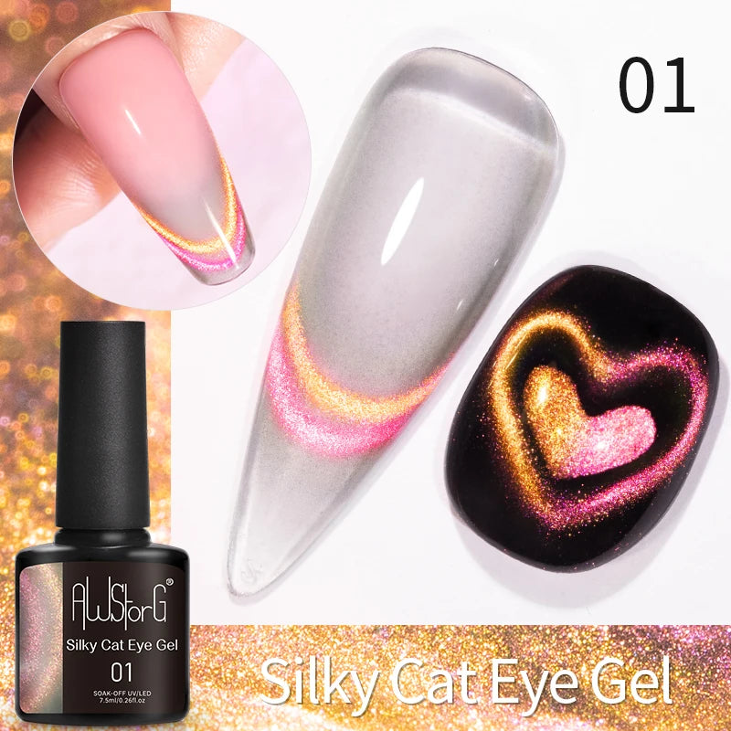 7.5ML Pink Blue Nail Gel Cat eye Semi Permanent Nail Art Soaking UV LED Nail Salon DIY Nail Salon Gel For Autumn And Winter