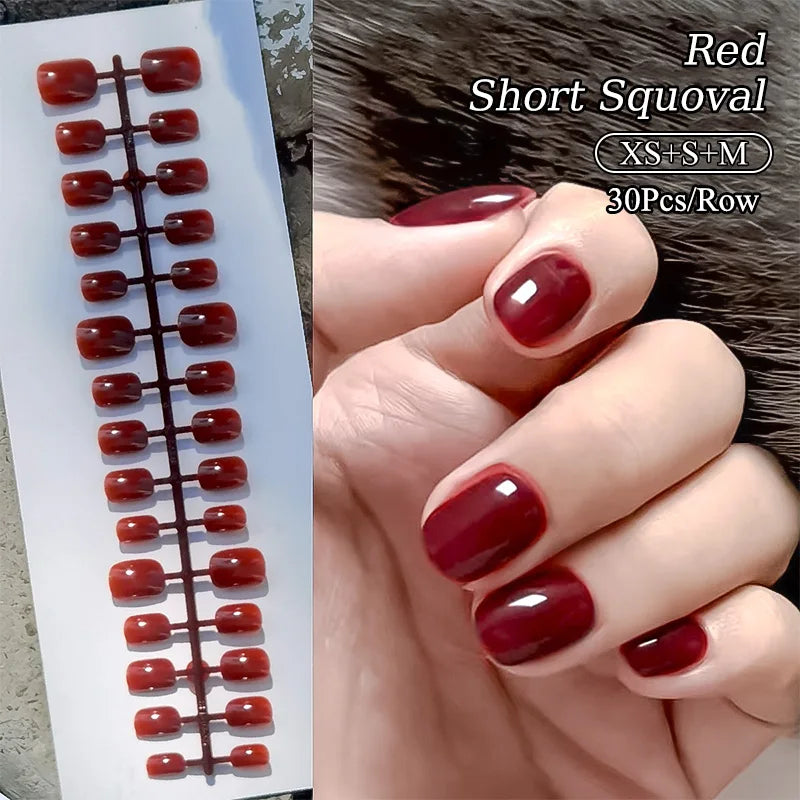 30Pcs Matte Nude Fake Nail Fashion Press on Quick Extension Wearable False Nails Simple Full Cover Nail Tips Manicure Nail Art