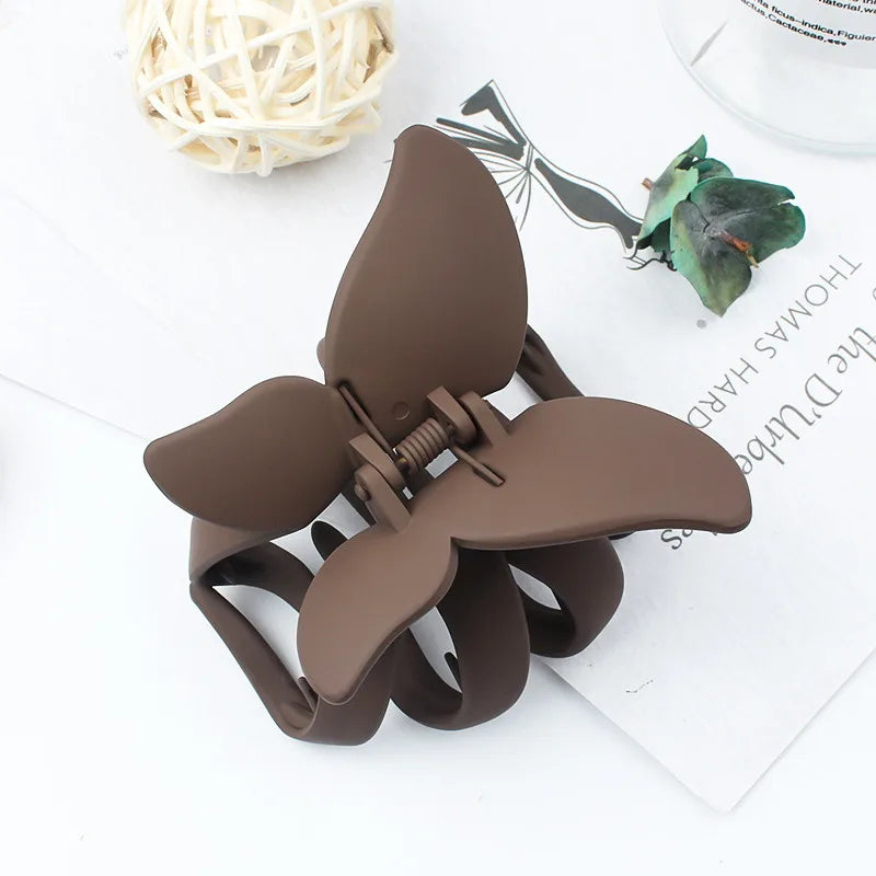 Frosted Butterfly Hair Clip Women Korean Simple Solid Color Fashion Exquisite Shark Clip for Girls Hair Style Accessories