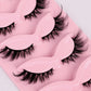 5 Pairs Fluffy False Eyealshes Fox Cat Eye Lashes Winged False Eyelashes Fox Eye Faux Mink Eyelashes Silk Lashes Makeup