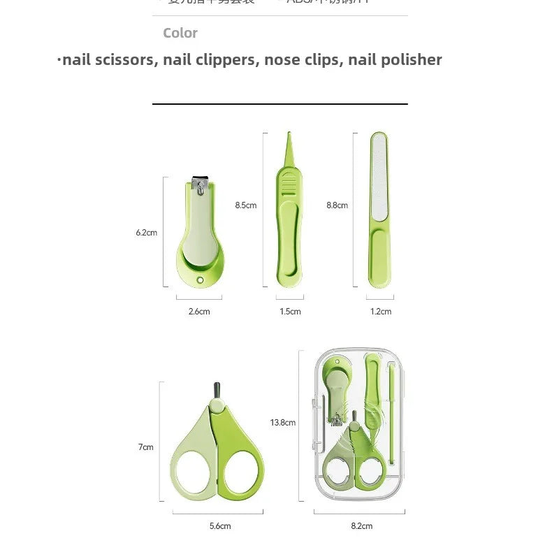 4 Pcs Small Baby Care Anti-clamping Nail Clipper Sets Stainless Steel Baby Nail Clipper Set Nail Trimmer Baby Essential Products