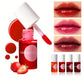 4 color Fruity Lip Tint Water Gloss Tint,Moisturizing Waterproof Liquid Lipstick, Non-Stick,High Pigment,Long-Lasting Colors