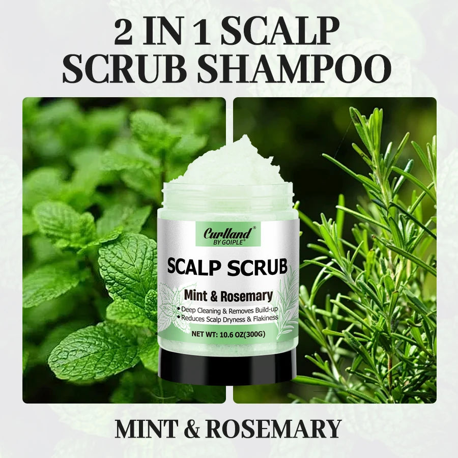 300g Rosemary Mint Scalp Scrub Deep Cleansing Refreshing Shampoo Oil Control or Hair Scalp Massager Care Products for Itchy Scal