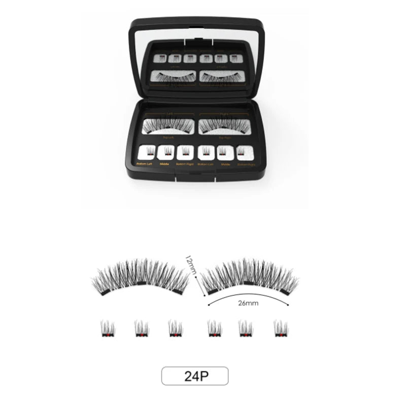 3D 3 Magnetic Eyelashes Natural Soft Reusable Easy To Wear Eyelash Extension Beauty Makeup Tool Fake Mink False Eyelashes