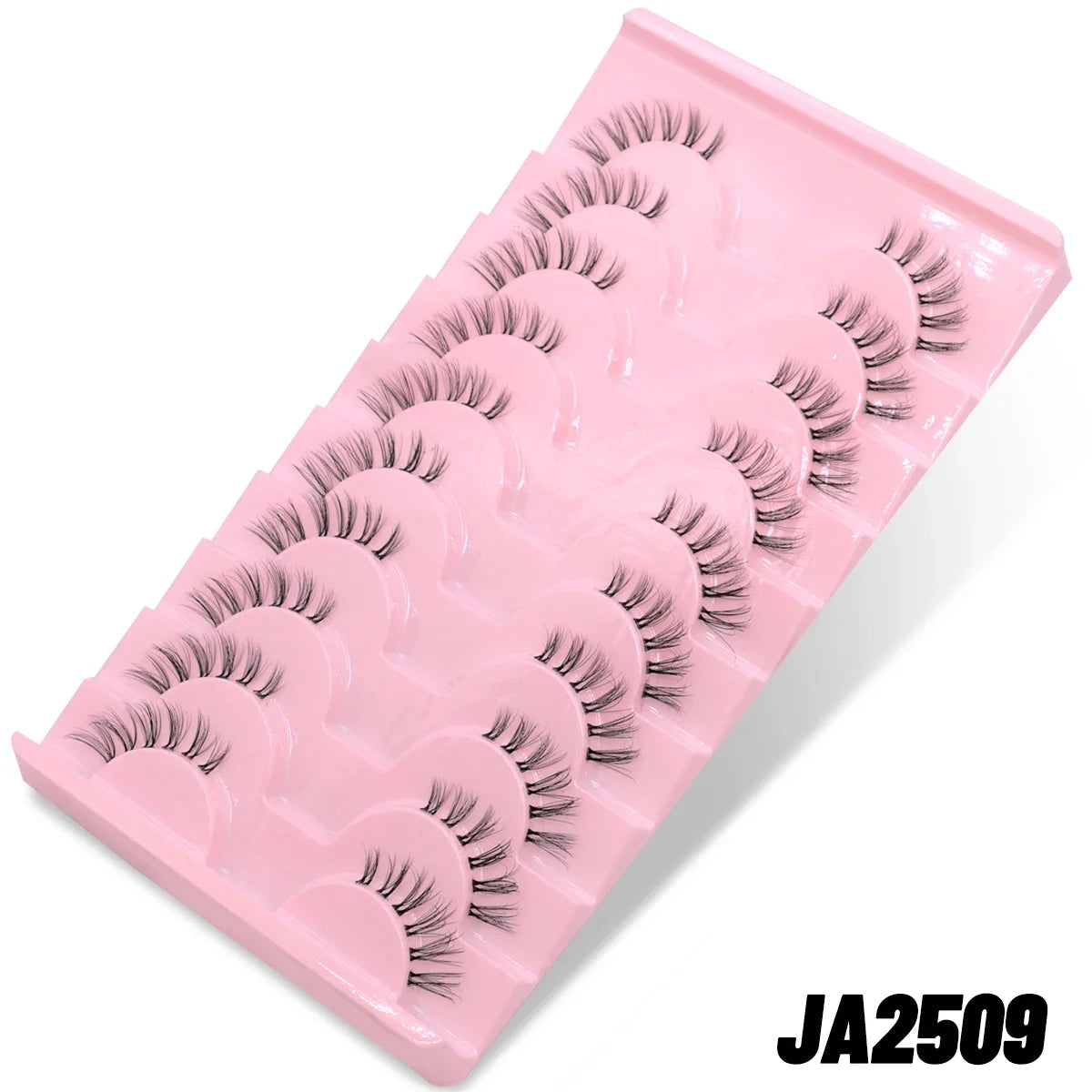 GROINNEYA Half Lashes Soft Natural Cat Eye Lashes Natural Look Nvisible Band Eyeashe Half Fake Eyelashes Fluffy Eyelashes